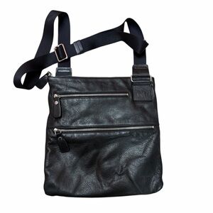 Margot Genuine Leather Black Crossbody Bag Medium Size